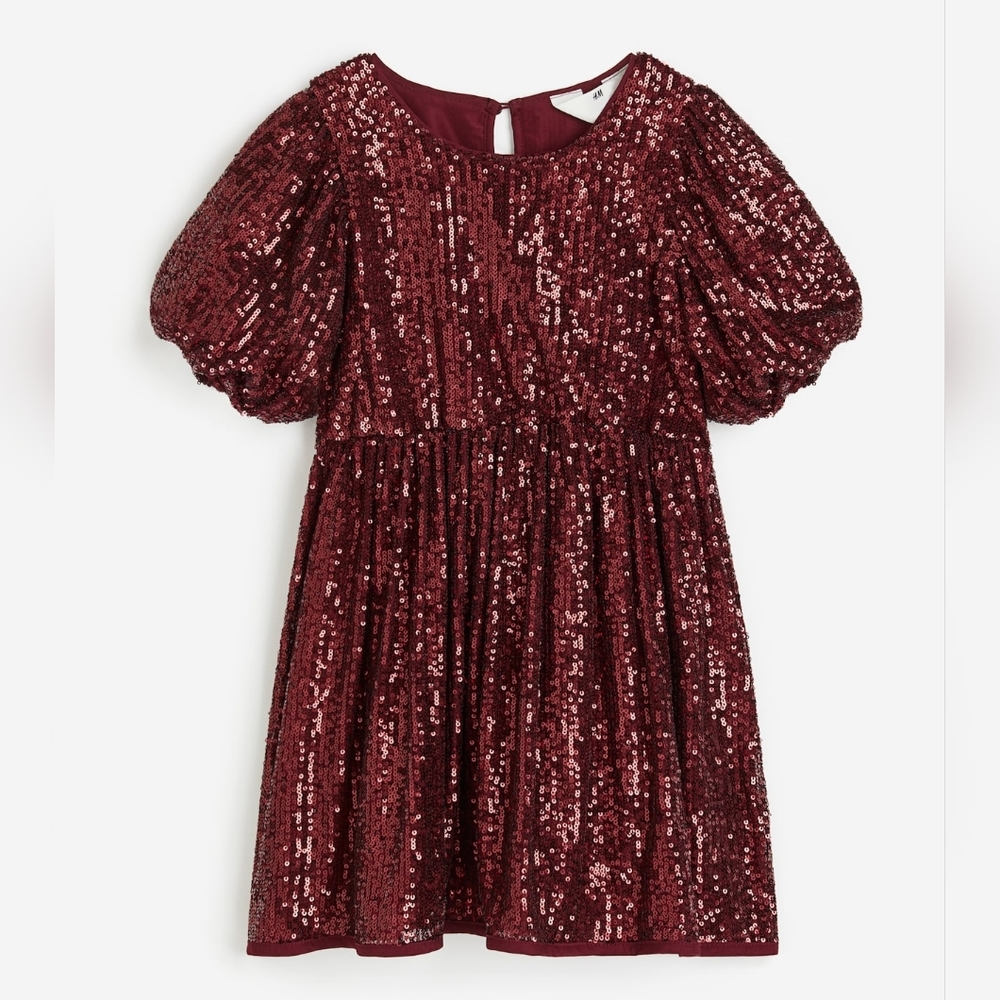 Girls 4T H&M Deep Red Sequin Dress